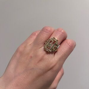 NEW Fancy Gold Geometric Ring